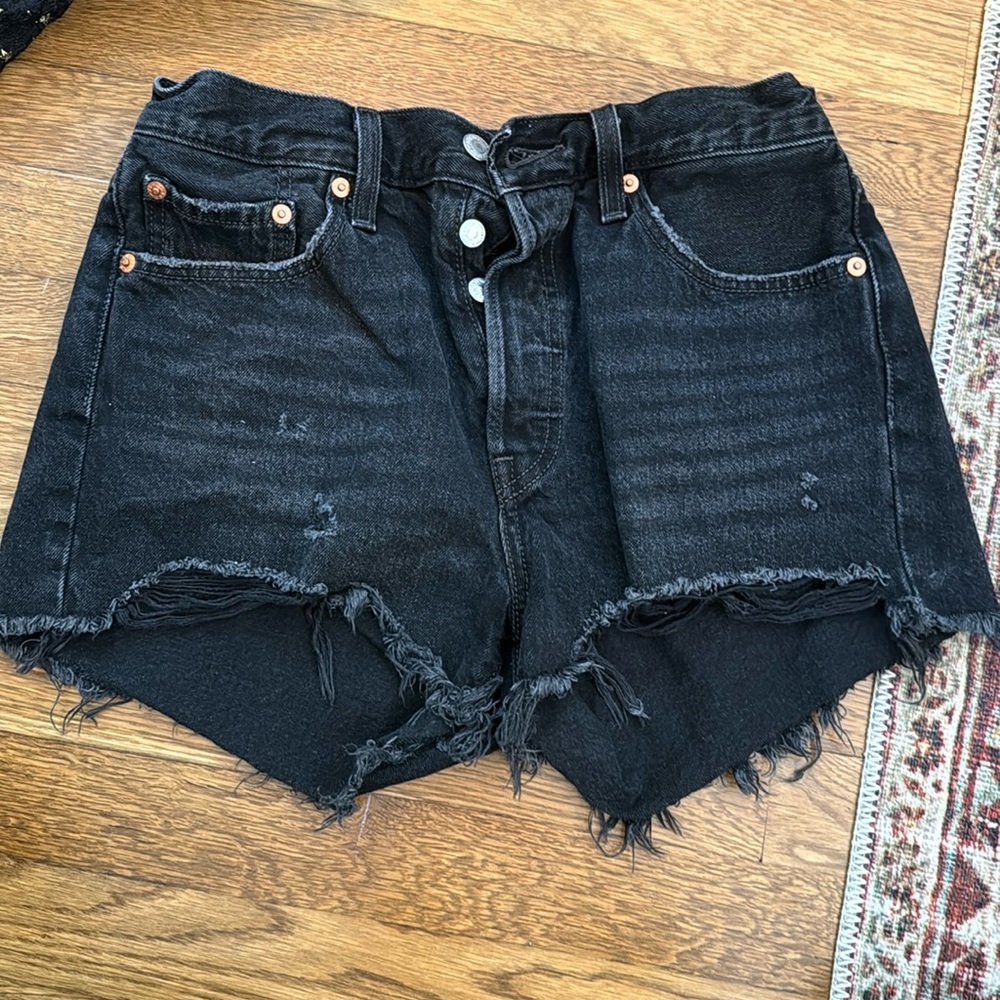 Levi’s 501 premium black denim shorts